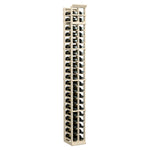 7 ft 2-column wine bottle rack, pale wood frame with stacked bottle openings