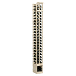 2-column wooden wine bottle rack, vertical bottle rows, light finish, front view