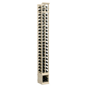 2-column wooden wine bottle rack, vertical bottle rows, light finish, front view