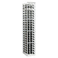 3-column double-deep wine bottle rack, angled front view, white frame with dark interior