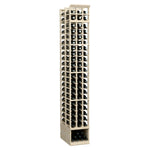 3-column double-deep 8ft wine rack with whitewashed wood frame and angled view of slots