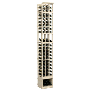 3-column wine bottle display rack, front-facing open frame with bottle storage in three rows