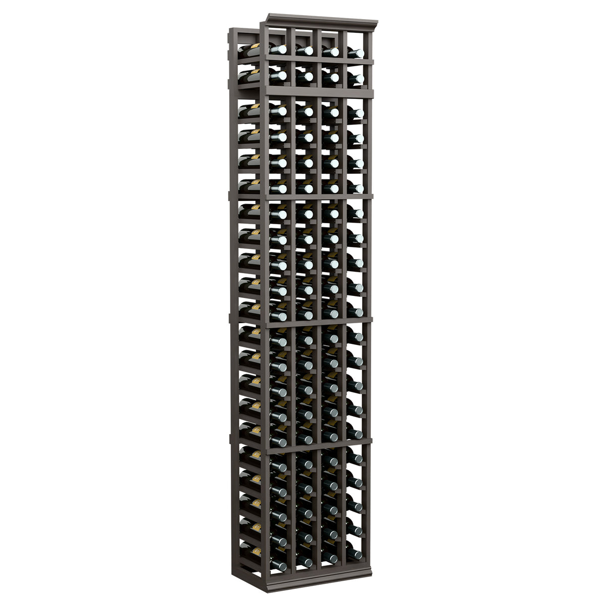 7-ft 4-column wine bottle rack with dark frame and evenly spaced bottle slots