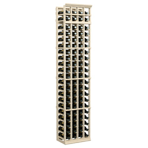 7-ft 4-column wine bottle rack with open bottle bays and light gray frame