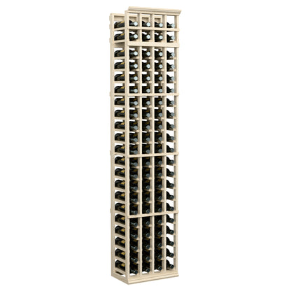 7-ft 4-column wine bottle rack with open bottle bays and light gray frame