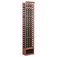 4-column standard wine rack, 8 ft, reddish-brown finish with bottle holders and tray