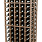 Light wood double-deep wine bottle rack with 5 columns, front and side perspective