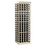5-column double-deep wine bottle rack, 6 ft tall, light wood frame with bottle slots