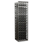 5 column double deep wine rack with light gray frame and stacked bottle slots