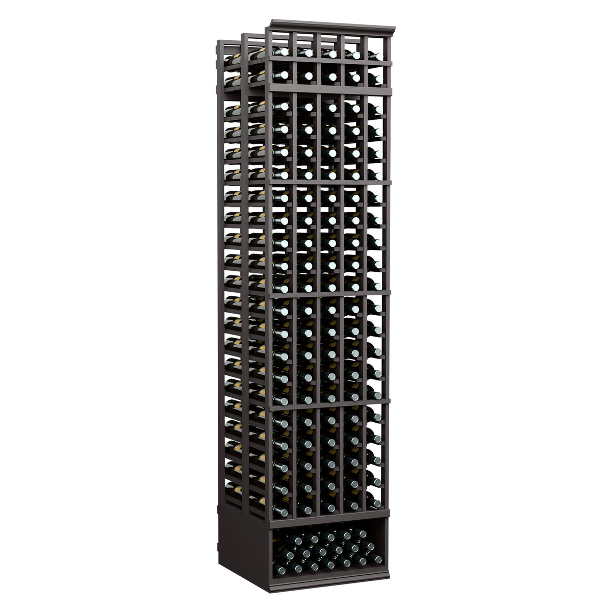 Graphite-black wine bottle rack with 5 columns and double-deep bottle storage