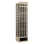 Wood wine rack with 5 columns and double-deep bottle slots, pale white finish