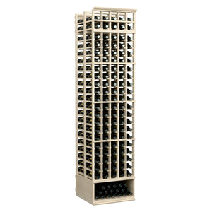 Wood wine rack with 5 columns and double-deep bottle slots, pale white finish