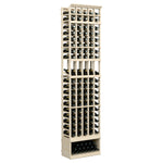 Natural wood 5-column wine display rack, upper and middle bottle rows