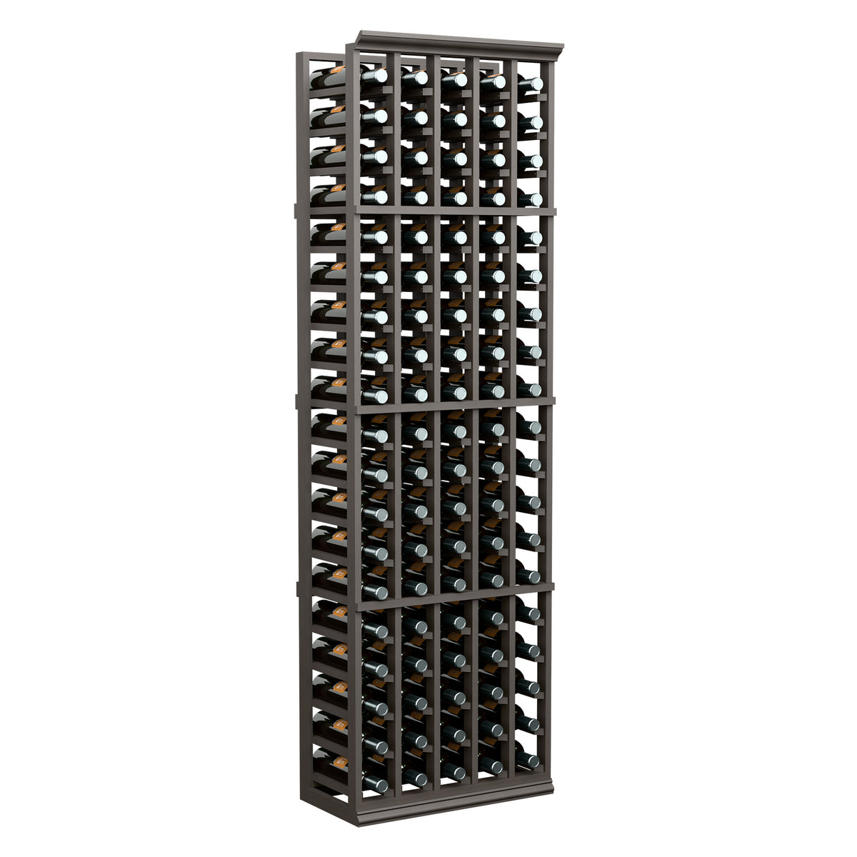 6ft 5-column wine rack with black frame and many bottle storage slots