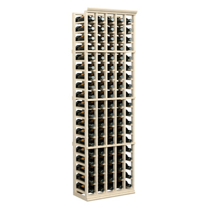 Tall 5-column wine rack in light wood finish for organized bottle storage