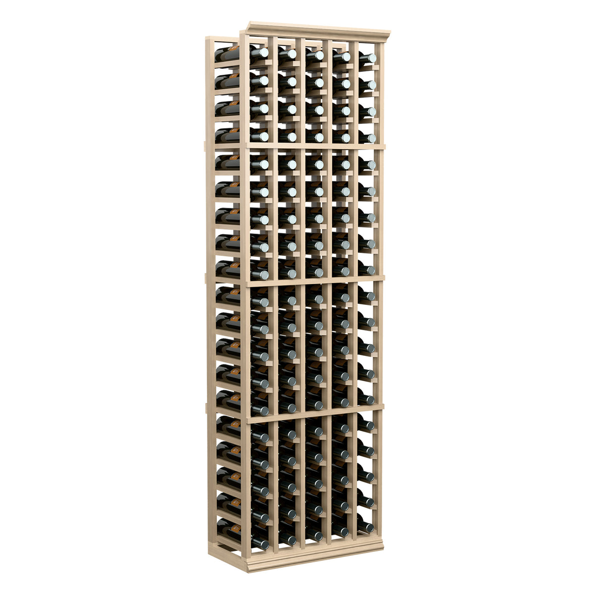 6FT 5-column wine bottle rack front view with open light-wood frame