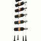 8-bottle cable wine rack with black metal holders
