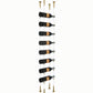 Wine bottle cable rack holding 8 bottles with brass-colored mounting hardware.