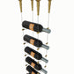 8-bottle cable wine rack with antique gold metal holders