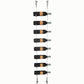 Wine bottle cable rack holding 8 bottles with silver-colored mounting hardware.