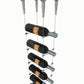 8-bottle cable wine rack with satin nickel metal holders