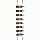 Wine bottle cable rack holding 8 bottles with silver mounting hardware.