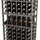 Dark wine display rack showing double-deep bottle bays and 6 column grid