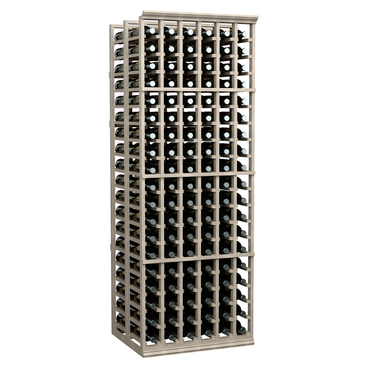 6FT double-deep wine bottle rack, upright view with dark frame and bottle grid