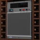 Built-in wine cooling unit with digital display showing 55°F and vent grille.