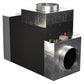 Wine cooling unit with round duct outlet and top ventilation collar on metal housing.
