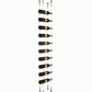 Cable wine rack for 10 bottles with silver posts and bottle cradle arms