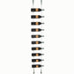 Cable wine rack for 10 bottles with silver posts and bottle cradle arms