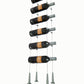 10-bottle cable wine rack with hanging cradles and silver posts