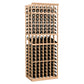7-column double-deep display rack with light wood frame and front row bottle openings