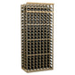 8-column double-deep wine rack with pale wood frame and rows of wine bottles