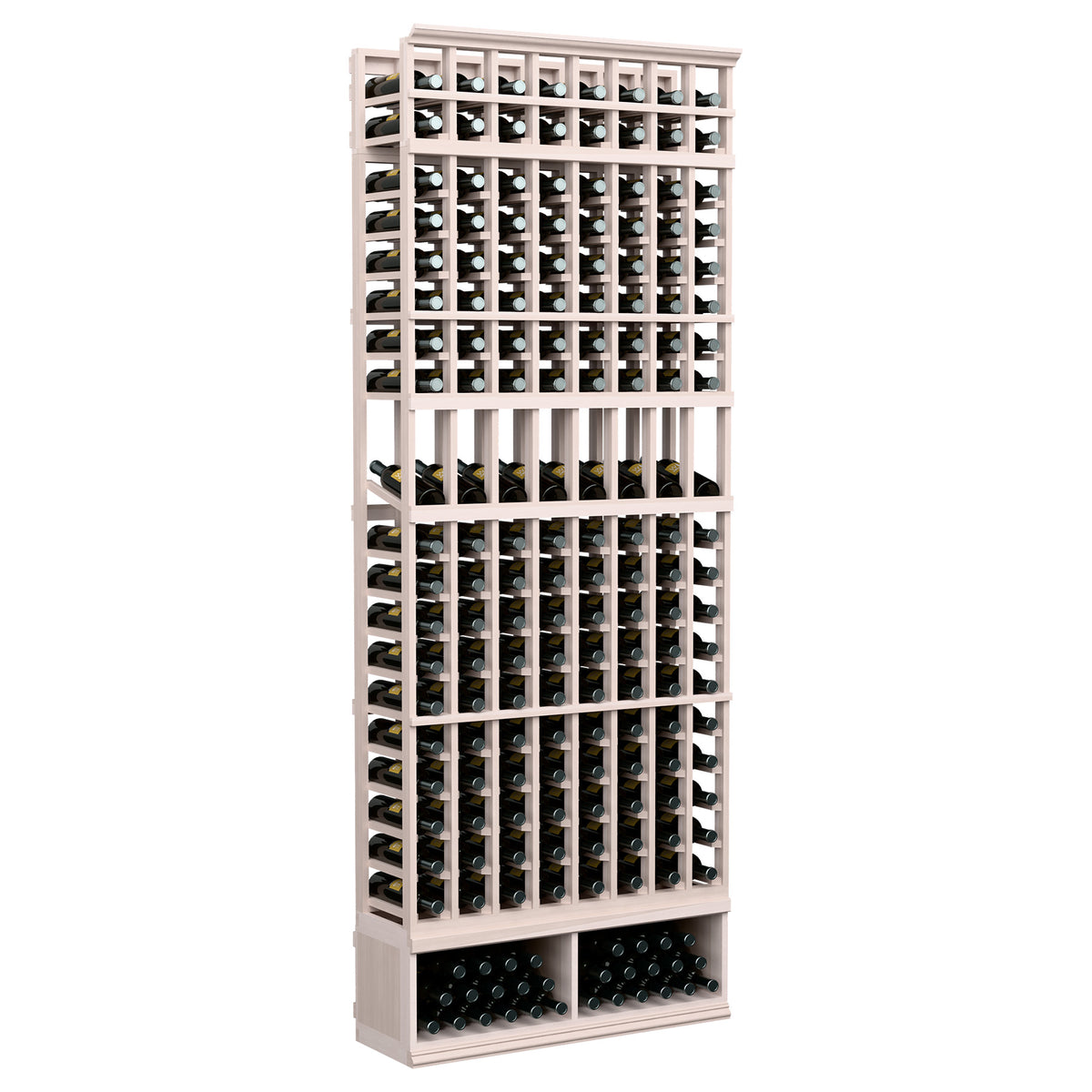 Cool light wood 8-column wine bottle display rack with bottle openings