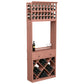 Red wood wine tasting station cabinet with diamond wine rack, drawers, bottle and glass holders