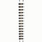 14-bottle wall wine rack with black bottle holders and metal support cables