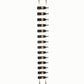 14-bottle wall wine rack with black holders and golden bronze side posts