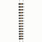 14-bottle wall wine rack with black holders, metal posts, and cable-style frame