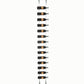 14-bottle wall wine rack with black holders and golden bronze mounting hardware