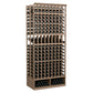 Medium brown wine bottle display rack with 9 columns and double-deep bottle rows