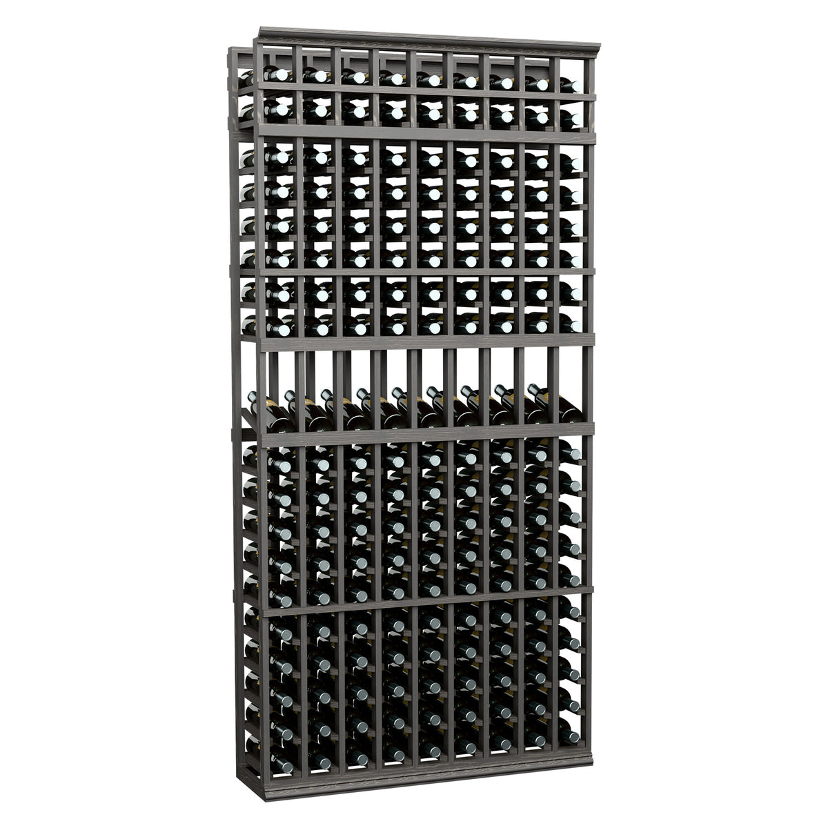 Black wine bottle display rack, 9 columns for bottles