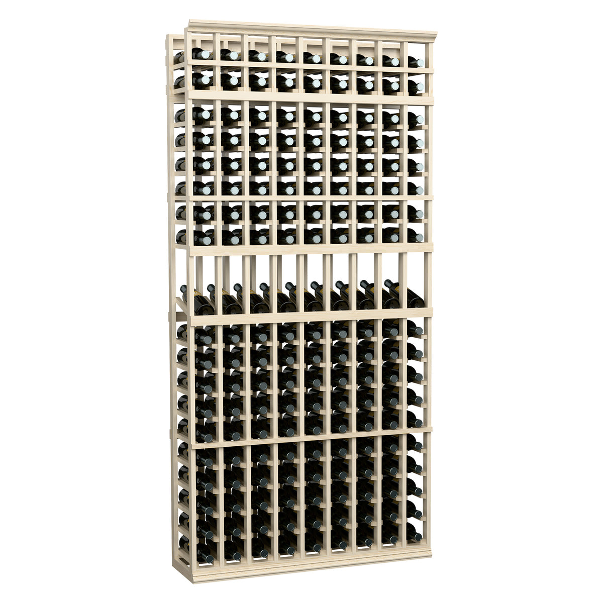 White wine bottle display rack, 9 columns of bottle holders