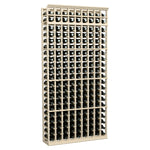 9-column wine rack with white wood frame and evenly spaced bottle slots