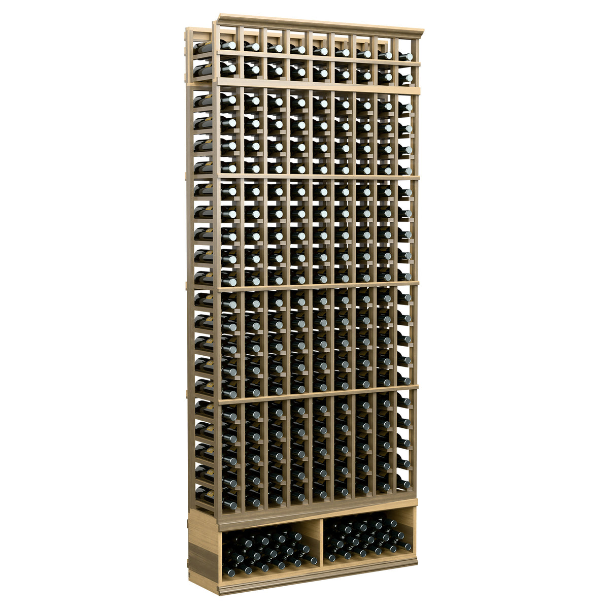Creamy natural 9-column wine bottle rack with bottle storage rows