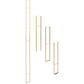 Golden bronze floating wall picture frames set, four tall slim frames with inner crossbars