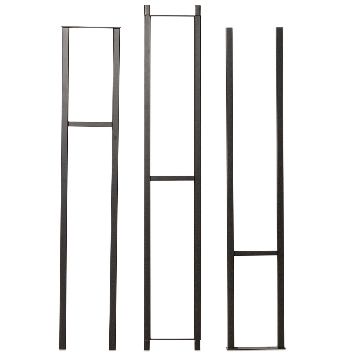 Matte black floating wall picture frames set, tall slim frames with rectangular bar openings
