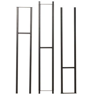 Matte black floating wall picture frames set, tall slim frames with rectangular bar openings