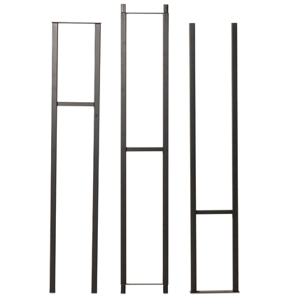 Matte black floating wall picture frames set, tall slim frames with rectangular bar openings